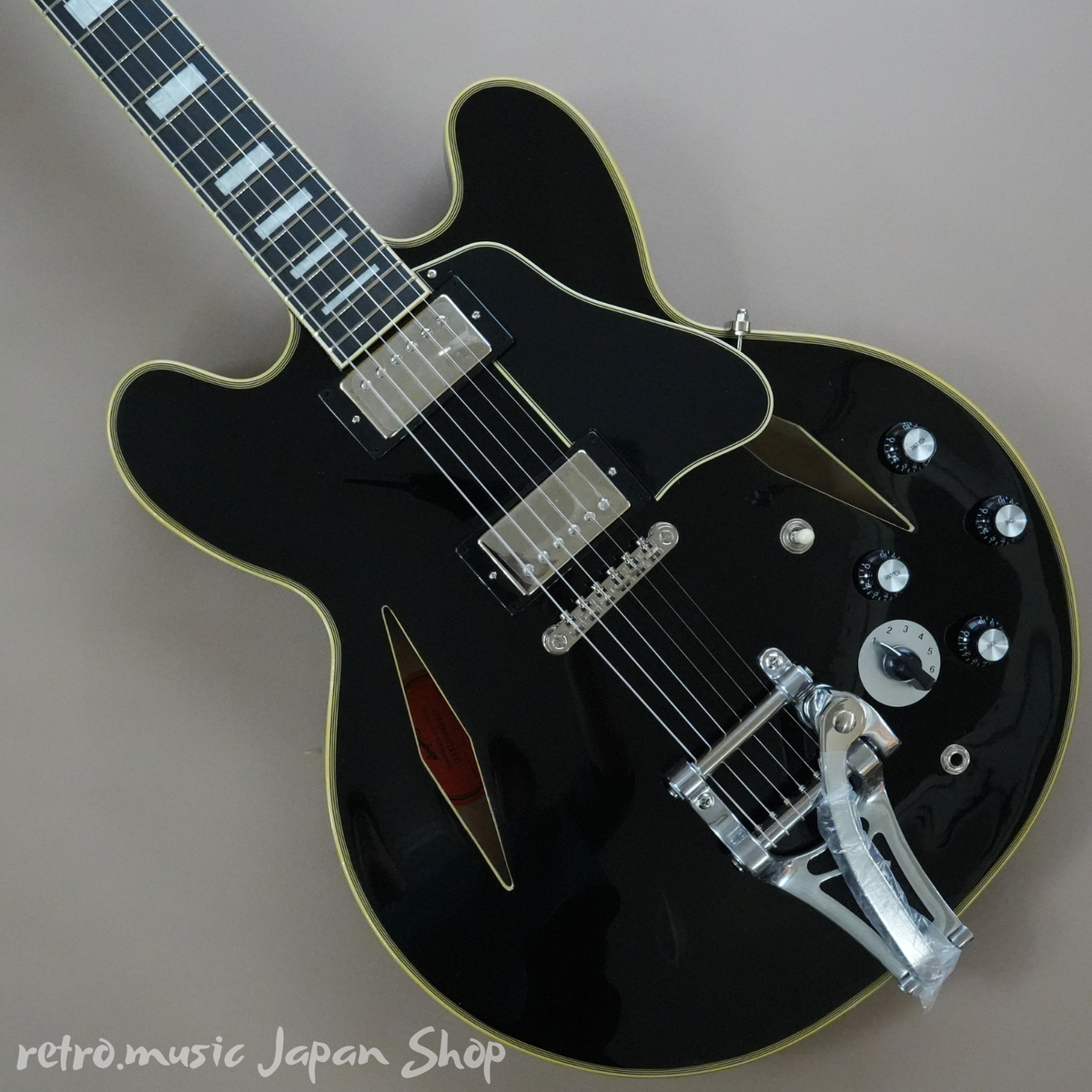 Epiphone Shinichi Ubukata ES-355 Custom Bigsby ver.02 Ebony Black