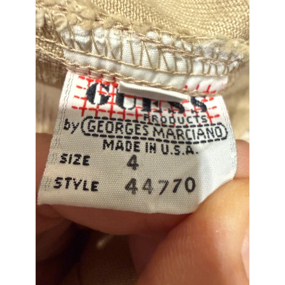 Mono vaquero vintage Guess George Marciano tostado para mujer talla 4 carpintero EE. UU. Foto 3 de 4