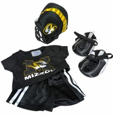 Build a Bear Missouri Mizzou Tigers Football Helmet Shirt Pants Cleats Uniform