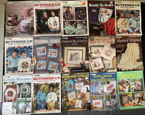 LEISURE ARTS LEAFLETS- 2358- 2623 -MANY CHOICES- CROSS-STITCH, KNIT OR CROCHET