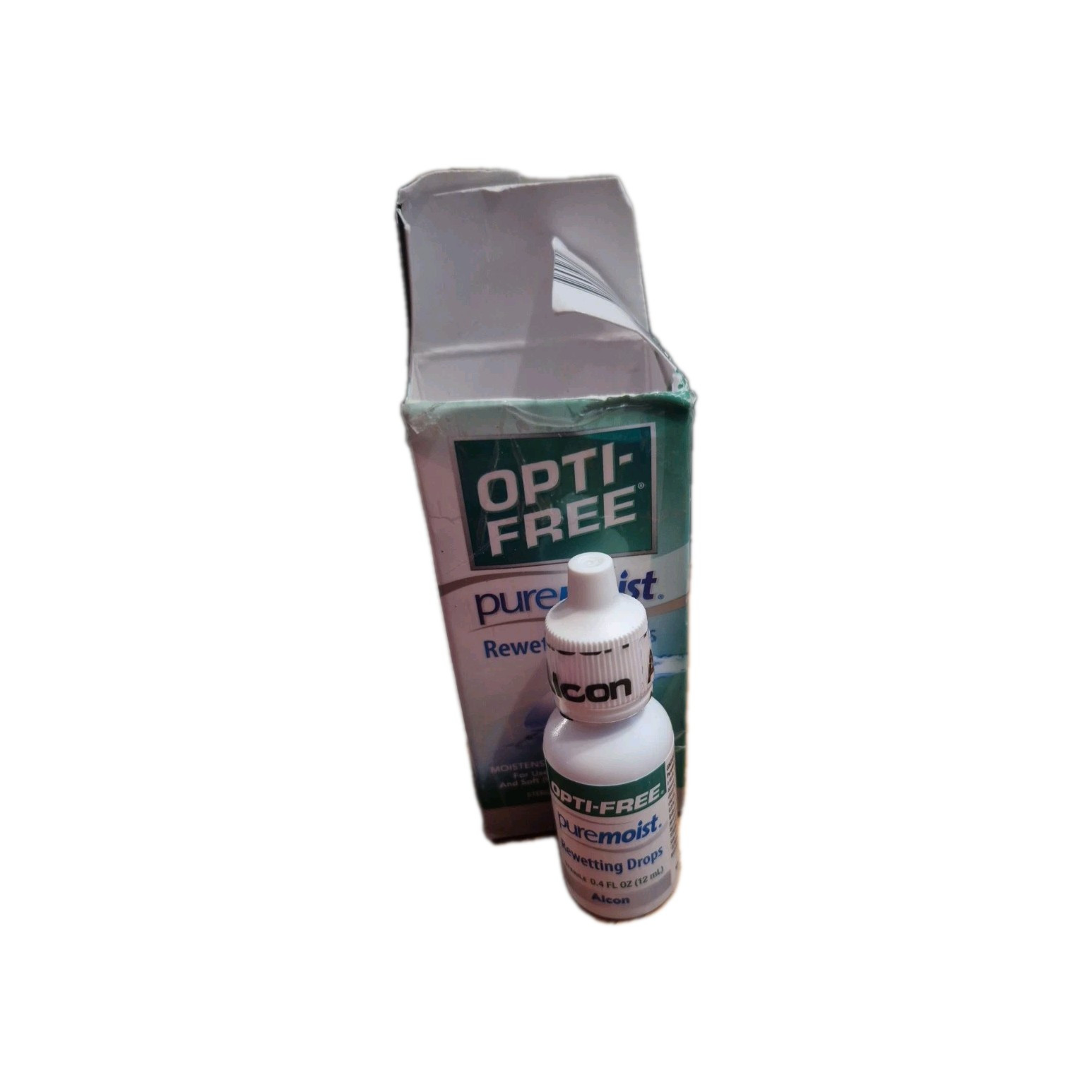 Alcon Opti-Free Pure Moist Rewetting Drops, 0.4oz, NEW; EXP 09/2025 DAMAGED BOX