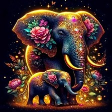 5D Diamond Painting Kits for Adults, Full Drill Elephant Diamond Painting Kits f