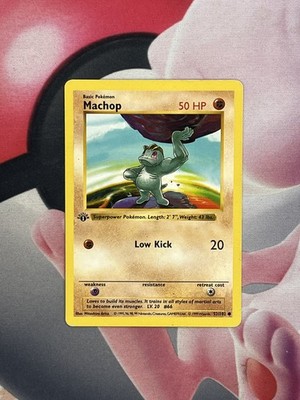 Machop #52 Pokemon Base Set Shadowless 1st Edition Lightly Played (LP)