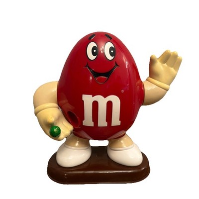 Vintage M&Ms Candy Dispenser Mars 1992 Red  Hand Lever Collectible Plastic 10 