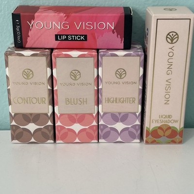 YOUNG VISION Make Up Lot Of 5 Lipstick Blush Highlighter Eyeshadow Contour New