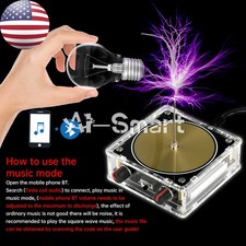 Bluetooth Music Tesla Coil Plasma Loudspeaker Touchable Artificial Lightning DIY