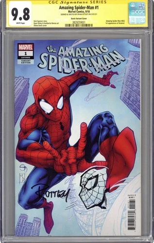 Marvel Amazing Spider-Man #1 CGC 9.8 Signed Ottley Davis Variant Cover 2018