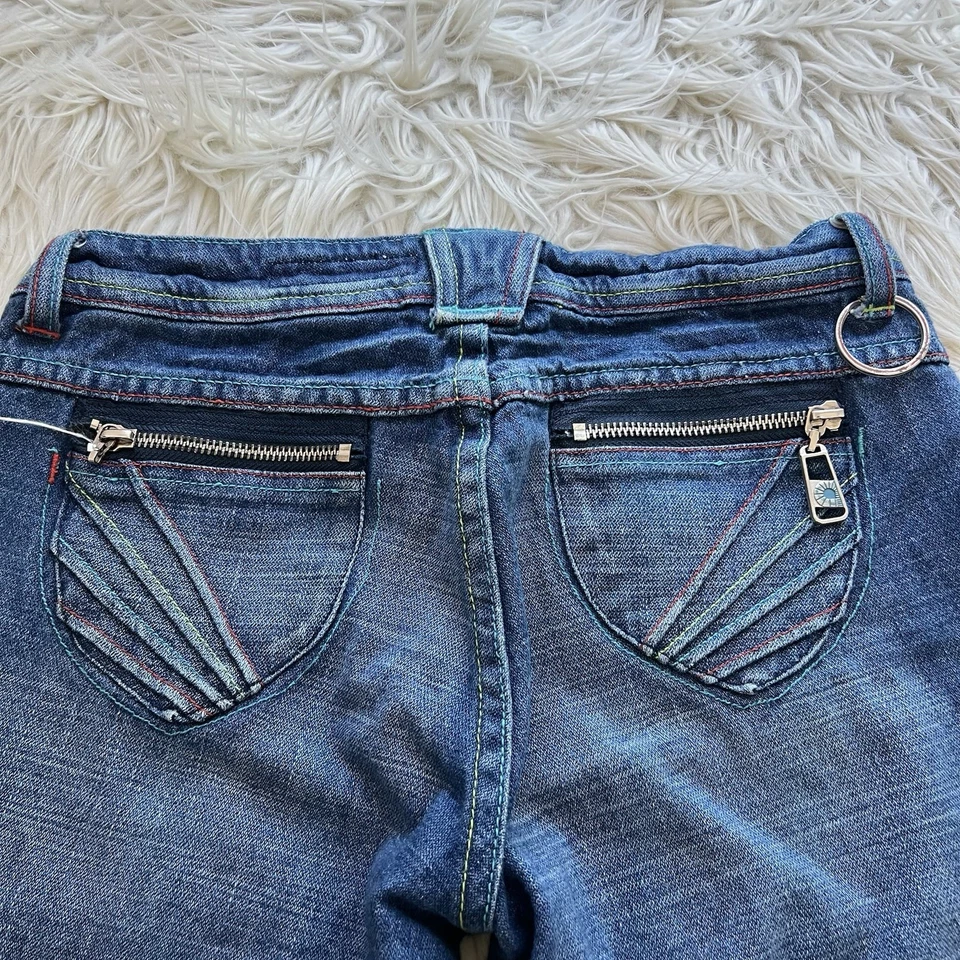 Vintage Y2K Akademiks AKDMKS Jeans Capris Shorts Denim Embroidered Women’s Sz 27 - Image 2 of 4