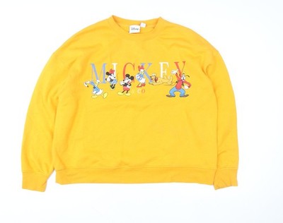 Disney Damen Sweatshirt gelb Mickey & Co Größe L Baumwollfleece