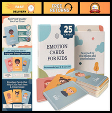 Emotion Flashcards for Kids - 25 Fun Cards to Help Toddlers Identify Feelings -
