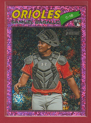 2026 Topps Heritage Chrome Pink Sparkle Refractors #175 Samuel Basallo - 418  