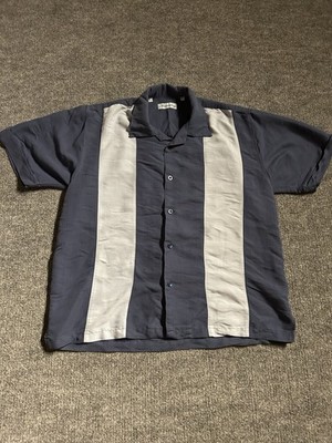 Mens Milano Bay Rayon Blend Bowling Shirt Charlie Sheen Rockabilly XL
