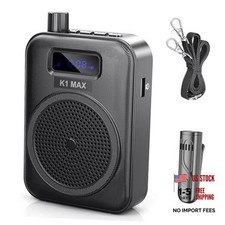 Voice Amplifier Wireless Microphone with Bluetooth Lavalier, Carbon Black