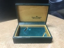 VINTAGE GENUINE ROLEX Green watch box case 68.00.3 wood leather 250629003yA