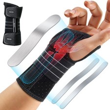 Rakiie Carpal Tunnel Wrist Brace Ergonomic Night Splint, Gray Medium,