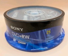 NEW Sony DVD  RW 25 Pack Rewriteable DVD Discs 4.7GB 120 Minutes Sealed
