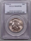 Full Bell Lines BU Gem 1954-s Silver Franklin Dollar NGC MS65 FBL. #21