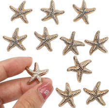 10PCS Tiny Starfish Shaped Shell Buttons, 0.79" X 0.79", Glittering Antiqued All