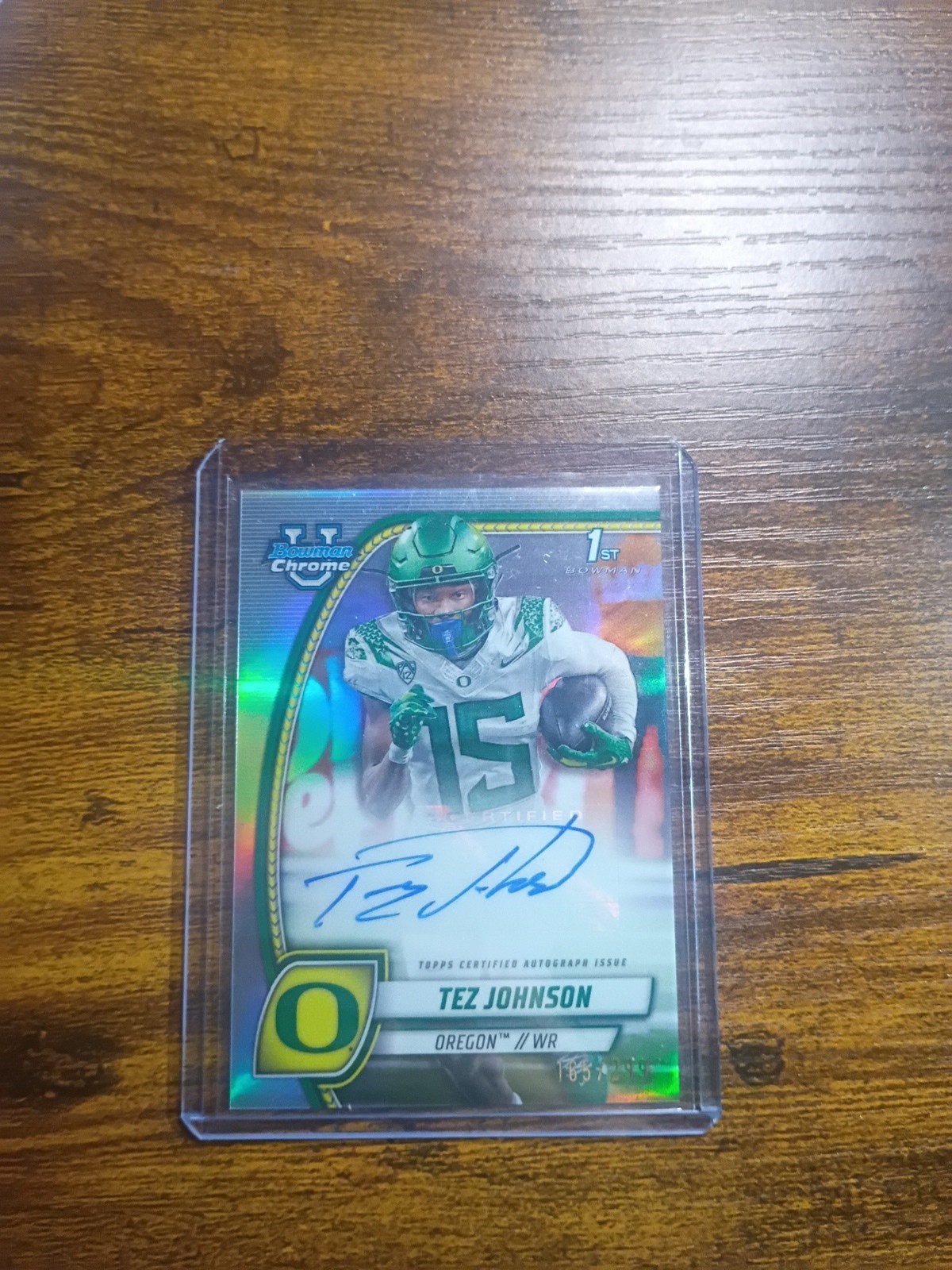 2024 Bowman University Chrome Tez Johnson(RC) Refractor/299 Auto PA-TJO