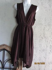 Simply Vera Wang sz L satin summer dress empire waist ties in back black red