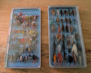 2 Fishpond Tacky fly boxes with flies