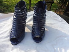 La redoute blue cage shoes, faux leather heels new 36/3