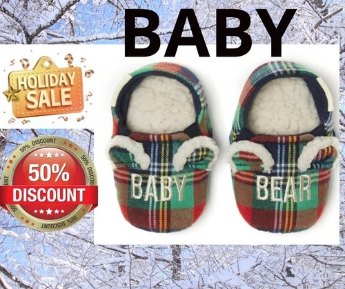 Bear Family Slippers Dearfoams Baby 0-6 Months Mach wash Limited edition SZ 2-3 - Picture 1 of 14