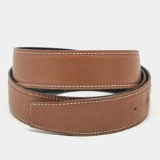 Hermes 85 CM Reversible Belt Strap NoirGold Box and Togo Leather