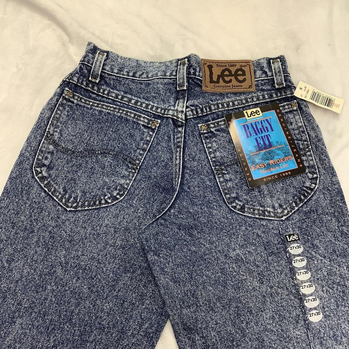 Vintage Lee Easy Riders Jeans Mens 27x30 Blue Baggy Acid Wash
