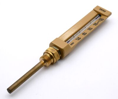 ERIKS Straight rod thermometer 0+100°C G1/2 100mm 10060406 -unused-