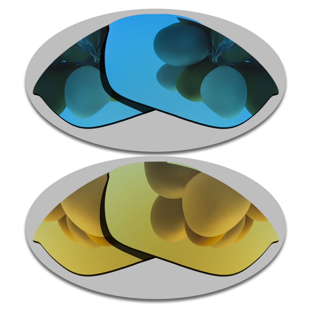 Sky Blue&Yellow Gold Lenses Replacement For-Oakley Half Jacket 2.0 Polarized