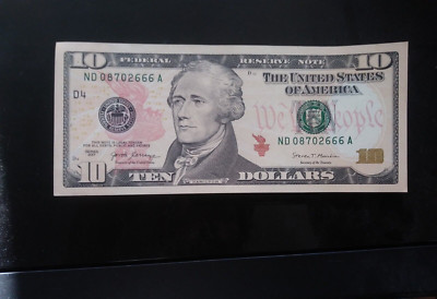 Fancy 666 legal tender bank note serial mint condition federal reserve ...