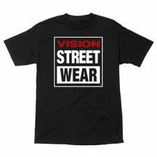 NOS Vision Street Wear CLASSIC LOGO Skateboard Shirt BLACK *OOP 2013*