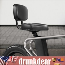 Bike Saddle Seat w/ Backrest Bicycle Extra Wide Comfort Leather Cushion Soft Pad