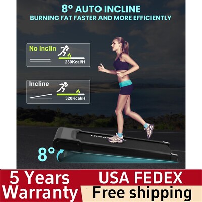 Walking Pad Treadmill with Incline 2.5HP Low Noise Treadmill with Remote Control