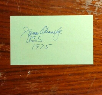 South Dakota Senator JAMES ABOUREZK (1931-2013) Signed & Inscribed Index Card