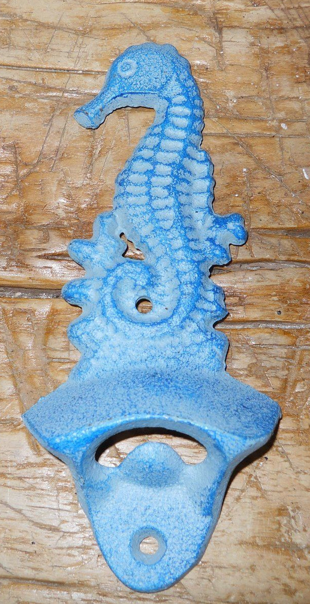 Cast Iron SEAHORSE Bottle Opener Nautical Beer / Soda Opener