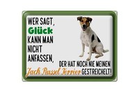 Blechschild Spruch 40X30 Cm GlüCk Jack Russel Terrier Hund Deko Schild