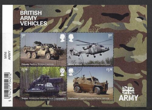 Großbritannien 2021 Britische Armee Fahrzeuge Miniatur Blatt Fein Gebraucht - Bild 1 von 1