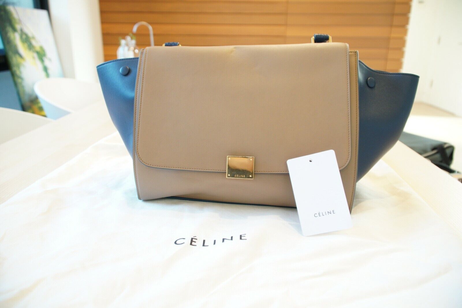 Authentic CELINE Trapeze Handbag leather - specia… - image 1