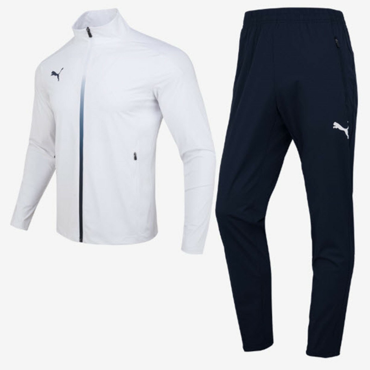 Puma Men KK Woven 2 Training Suit Set White Soccer Jacket Pants