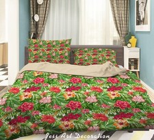 3D Tropical Floral Leaf Pattern Quilt Cover Set Duvet Cover Bedding Pillowcases