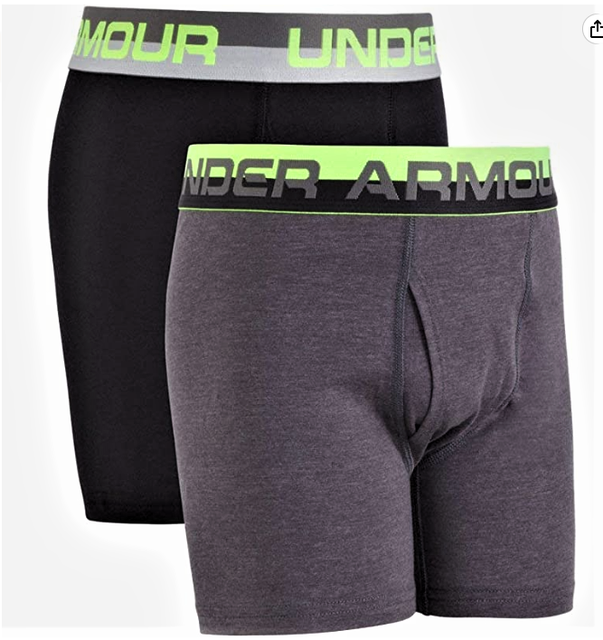 Under Armour Youth Big Boys 2 Pack Solid Cotton Boxer Briefs 27x67001