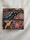 Vera Bradley Brown Paisley Sticky Note Holder Case Desk Caddy