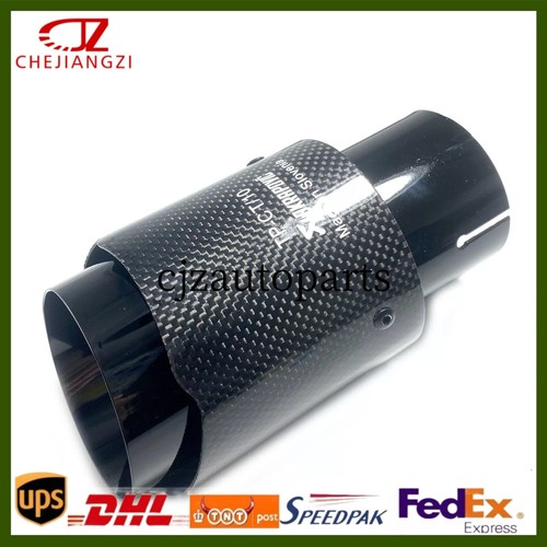 1PCS Glossy Black Carbon Fiber AKRAPOVIC Exhaust Tip 3''/3.5''/4''/4.5''Tailpipe - Picture 7 of 12