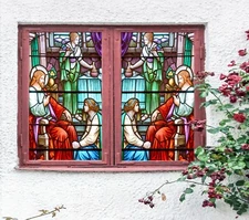 3D Jesus 1532NAO Window Film Print Sticker Cling Stained Glass UV Block Fa