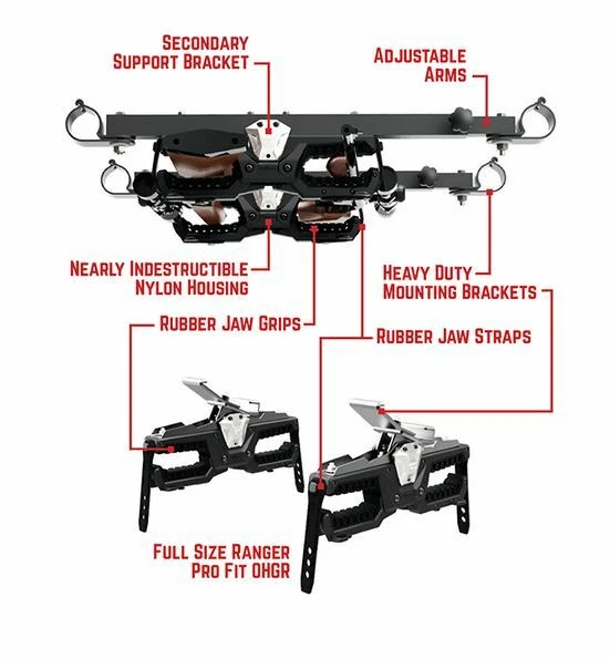 Seizmik OHGR Overhead Gun Rack 2 Gun Holder For 1.75" 1 3/4" SXS UTV Cage - Image 2 of 4
