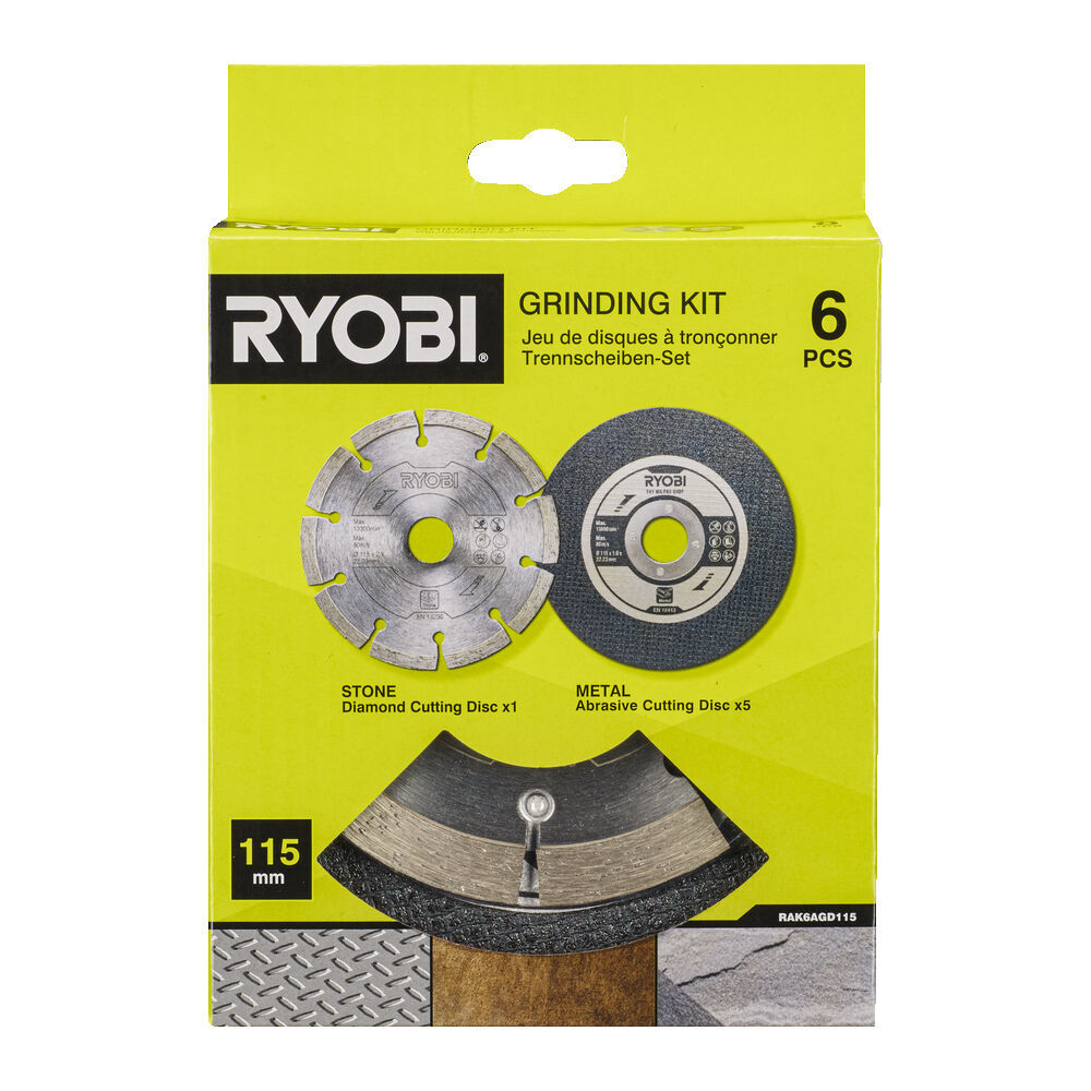 Ryobi 115mm Angle Grinder Accessory Set Piece RAK6AGD115 UK