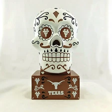 Texas Longhorns Team Sugar Skull Statue Dia De Los Muertos Day of the Dead