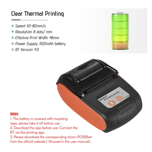 5Pcs Mini 58mm Wireless BT & USB Handheld POS Receipt Thermal Label Printer - Picture 2 of 10
